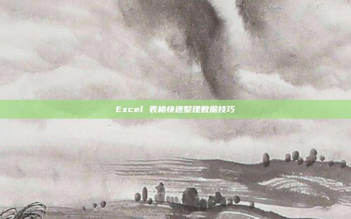 Excel 表格快速整理数据技巧
