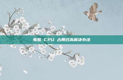 电脑 CPU 占用过高解决办法