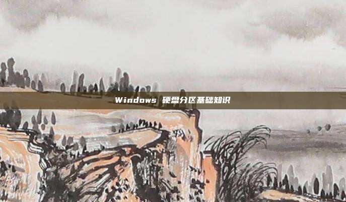 Windows 硬盘分区基础知识