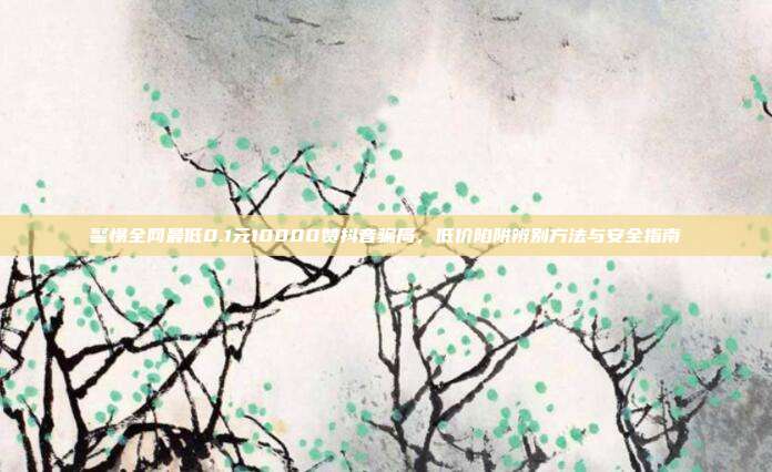 警惕全网最低0.1元10000赞抖音骗局，低价陷阱辨别方法与安全指南