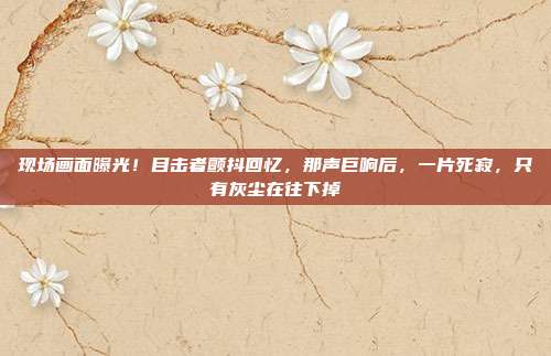 现场画面曝光！目击者颤抖回忆，那声巨响后，一片死寂，只有灰尘在往下掉