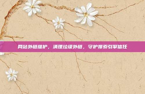 网站外链维护，清理垃圾外链，守护搜索引擎信任