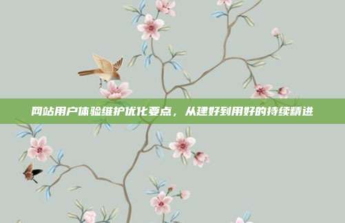 网站用户体验维护优化要点，从建好到用好的持续精进