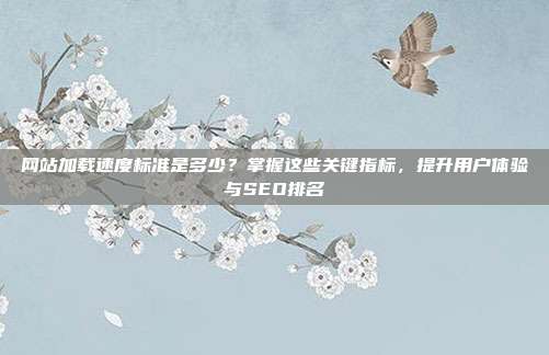 网站加载速度标准是多少？掌握这些关键指标，提升用户体验与SEO排名