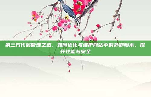 第三方代码管理之道，如何优化与维护网站中的外部脚本，提升性能与安全