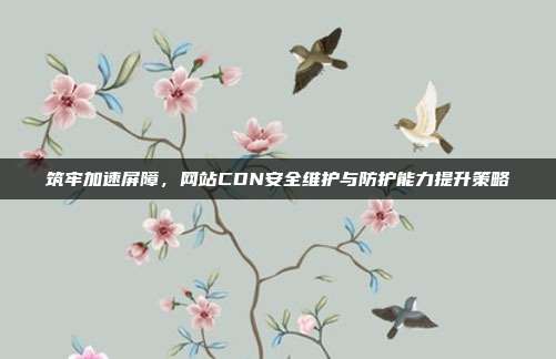 筑牢加速屏障，网站CDN安全维护与防护能力提升策略