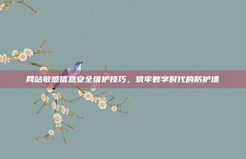 网站敏感信息安全维护技巧，筑牢数字时代的防护墙