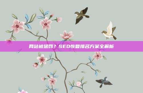 网站被惩罚?SEO恢复排名方案全解析
