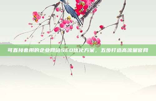 可直接套用的企业网站SEO优化方案,五步打造高流量官网