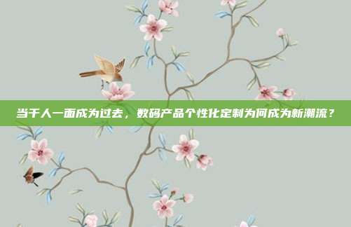 当千人一面成为过去,数码产品个性化定制为何成为新潮流?