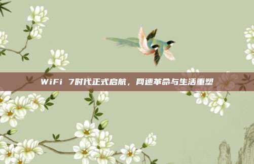 WiFi 7时代正式启航,网速革命与生活重塑