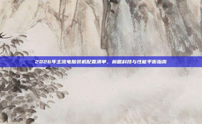 2026年主流电脑装机配置清单,前瞻科技与性能平衡指南