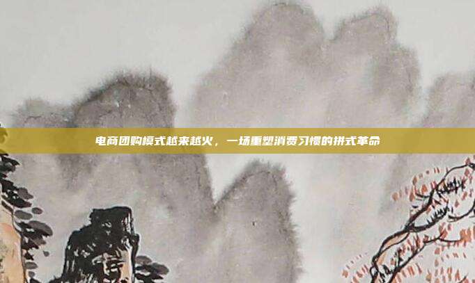 电商团购模式越来越火,一场重塑消费习惯的拼式革命