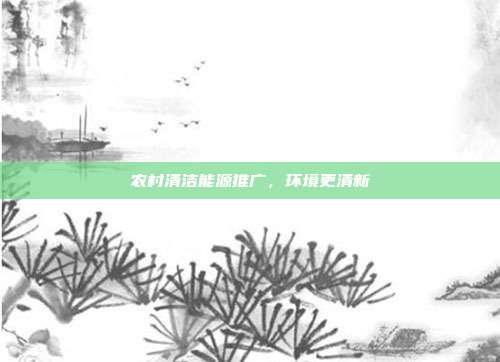 农村清洁能源推广，环境更清新