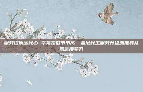 服务提质暖民心 幸福指数节节高—基层民生服务升级助推群众满意度攀升