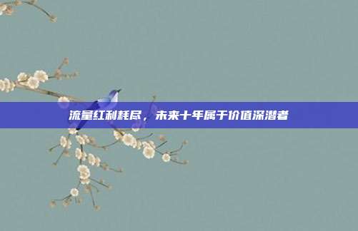 流量红利耗尽，未来十年属于价值深潜者