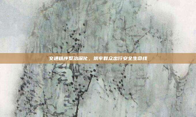 交通秩序整治深化,筑牢群众出行安全生命线