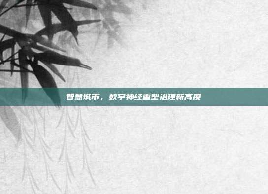 智慧城市,数字神经重塑治理新高度