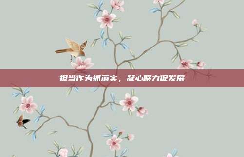 担当作为抓落实,凝心聚力促发展