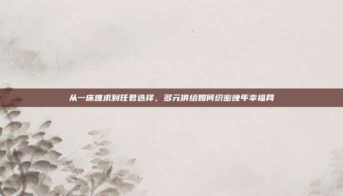 从一床难求到任君选择，多元供给如何织密晚年幸福网