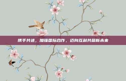 携手共进，加强国际合作，迈向互利共赢新未来
