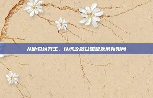 从断裂到共生，以城乡融合重塑发展新格局