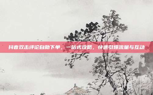 抖音双击评论自助下单,一站式攻略,快速引爆流量与互动