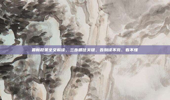 最新政策全文解读,三步抓住关键,告别读不完、看不懂