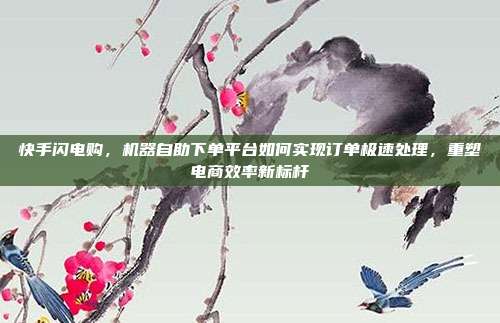 快手闪电购，机器自助下单平台如何实现订单极速处理，重塑电商效率新标杆