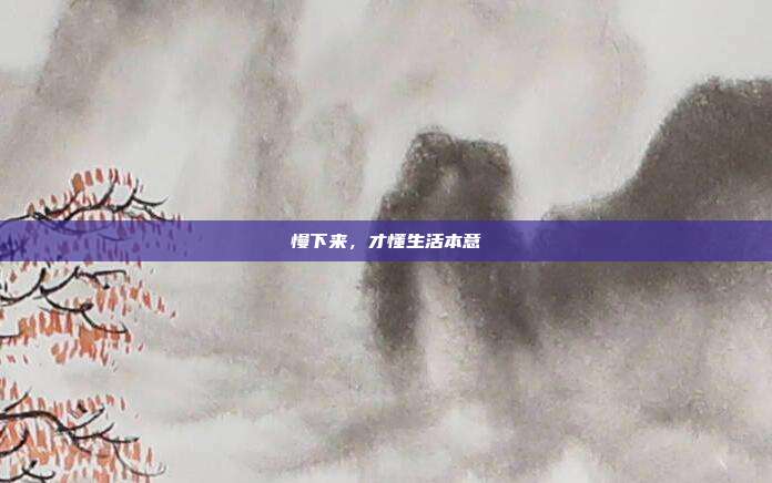 慢下来,才懂生活本意