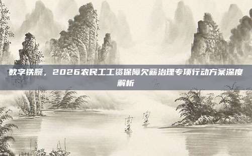 数字铁腕,2026农民工工资保障欠薪治理专项行动方案深度解析