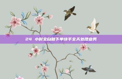 24 小时全自助下单快手全天处理业务