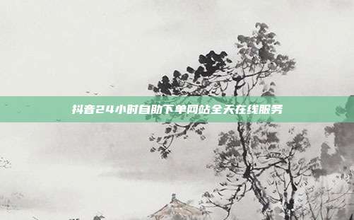 抖音24小时自助下单网站全天在线服务