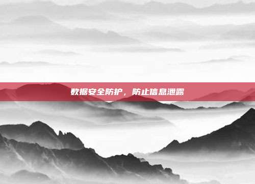 数据安全防护,防止信息泄露