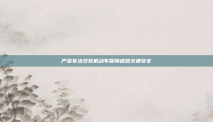 严查非法改装机动车保障道路交通安全