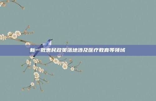 新一批惠民政策落地涉及医疗教育等领域