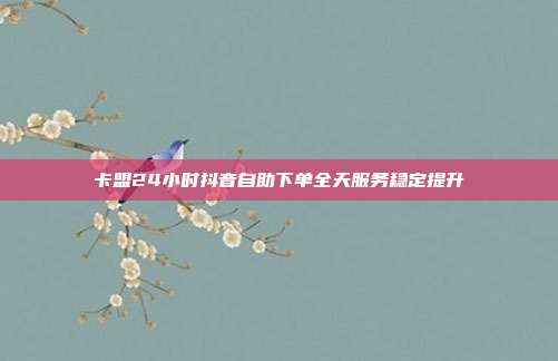 卡盟24小时抖音自助下单全天服务稳定提升