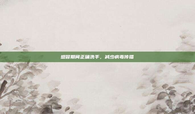 感冒期间正确洗手，减少病毒传播