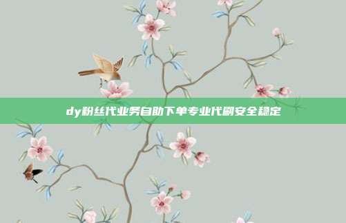 dy粉丝代业务自助下单专业代刷安全稳定