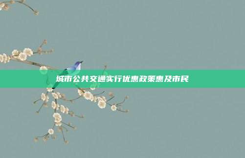 城市公共交通实行优惠政策惠及市民
