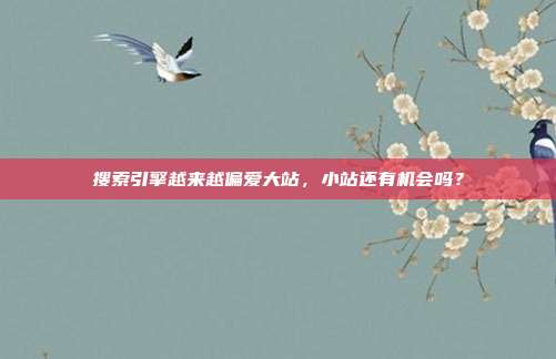 搜索引擎越来越偏爱大站，小站还有机会吗？