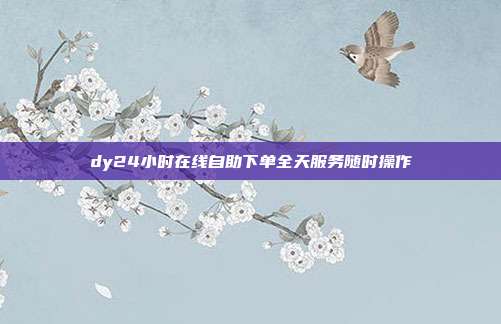 dy24小时在线自助下单全天服务随时操作