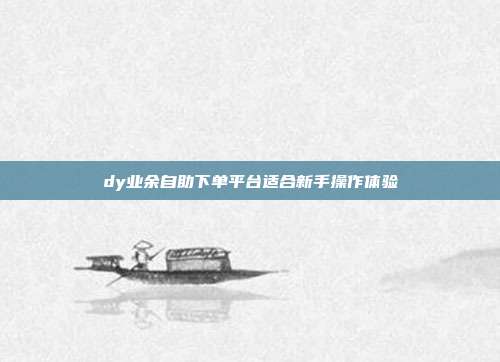 dy业余自助下单平台适合新手操作体验