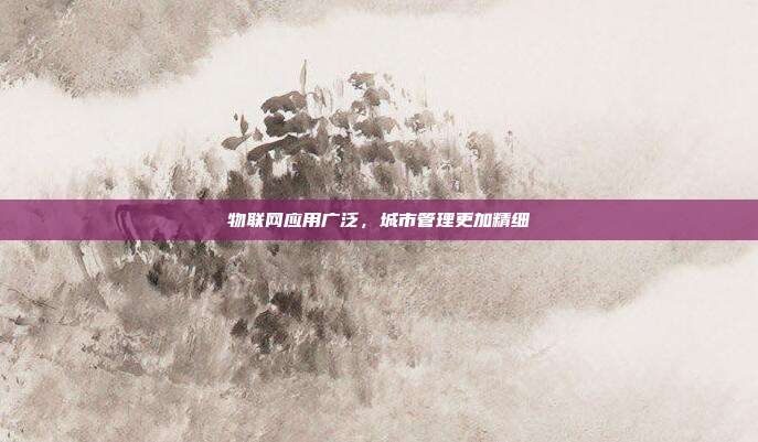 物联网应用广泛，城市管理更加精细