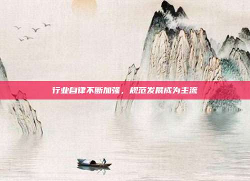 行业自律不断加强，规范发展成为主流