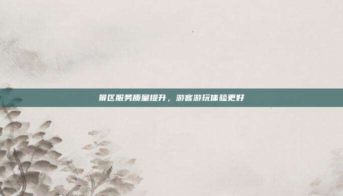 景区服务质量提升,游客游玩体验更好