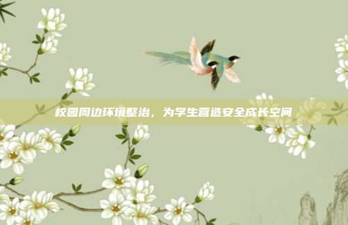 校园周边环境整治，为学生营造安全成长空间