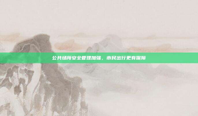 公共场所安全管理加强，市民出行更有保障