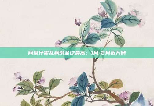 阿富汗霍乱病例全球最高:1月-2月近万例