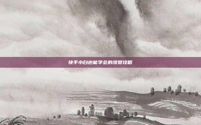 快手小白也能学会的涨赞攻略